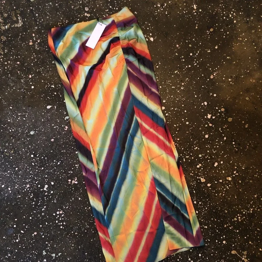 Ronny Kobo Angie Skirt Multi Color Maxi High Slit
